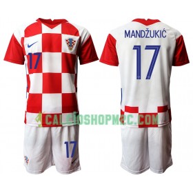 Croazia Mario Mandzukic 17 Bambino Maglia Prima Euro 2020 Manica Corta (+ Pantaloncini)